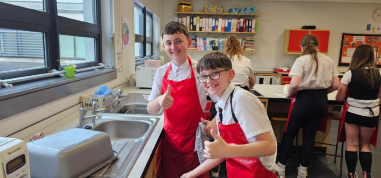 Gleniffer High pupils doing home economics Jun 2025 3 768x359