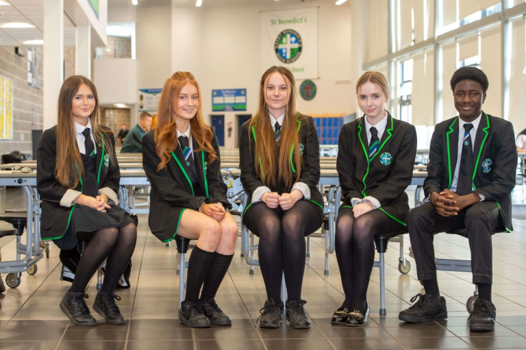 St Benedicts High School pupils 768x511