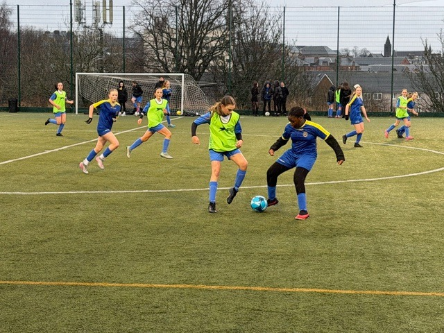 girls football team at castlehead high