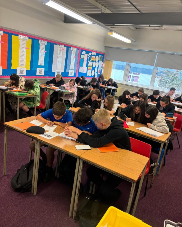 gryffe high school students studying in a classroom 768x960