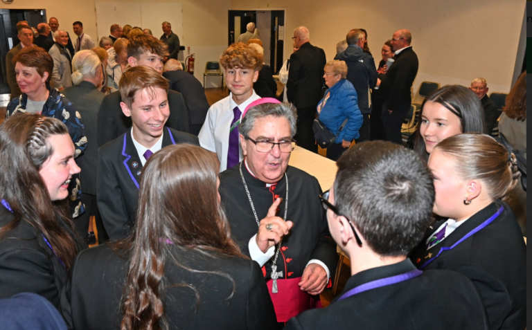 st andrews academy paisley students and priest  768x477