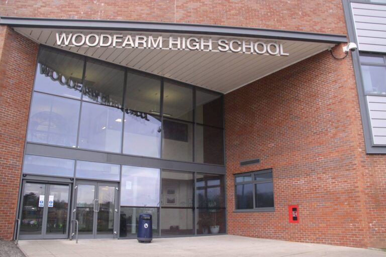 woodfarm high school entrance  768x512